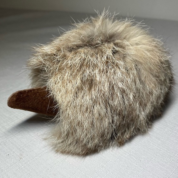 Vintage retro hedgehodge with real fur and suede leather. Conversation piece - Picture 3 of 6